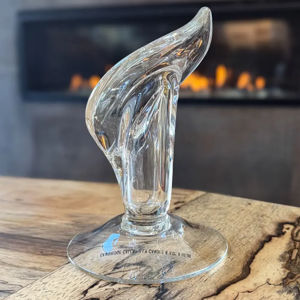 Cambridge HandBlown Clear Glass Jack in the Pulpit Calla Lily Vase/Candle Holder